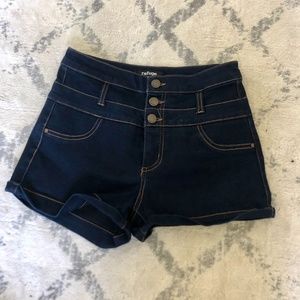 High Waisted Dark Jean Shorts